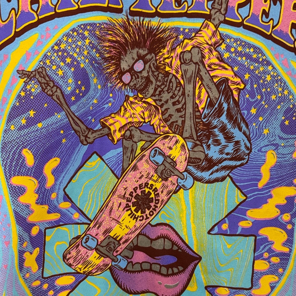 Red Hot Chili Peppers Cement Gray Graphic Band T-Shirt - Picture 4 of 6